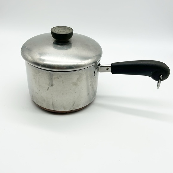 Revere Ware Vintage 1801 2 Qt Copper‎ Clad Bottom Stainless Steel Saucepan & Lid - Picture 1 of 6